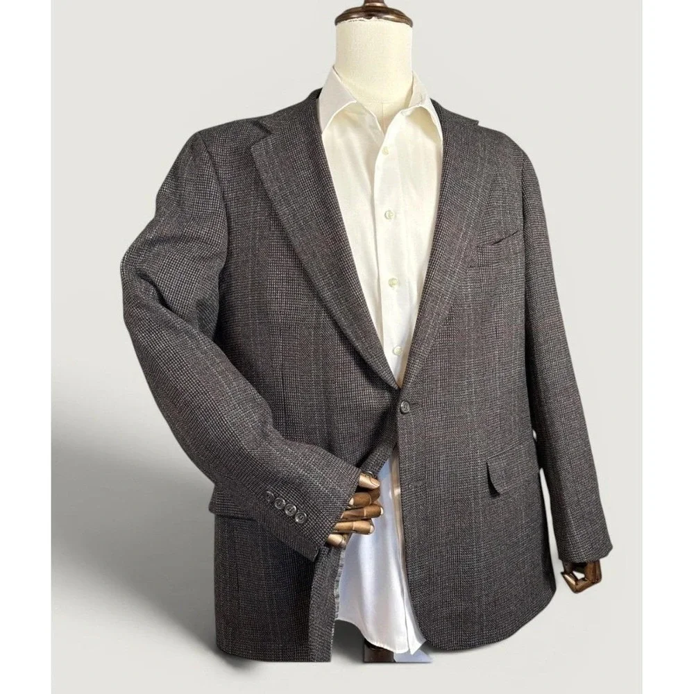 Vintage Polo University Club Ralph Lauren Sport Coat Mens 44 Houndstooth USA EUC